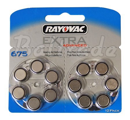 12 x baterie do aparatów słuchowych Rayovac Extra Advanced 675