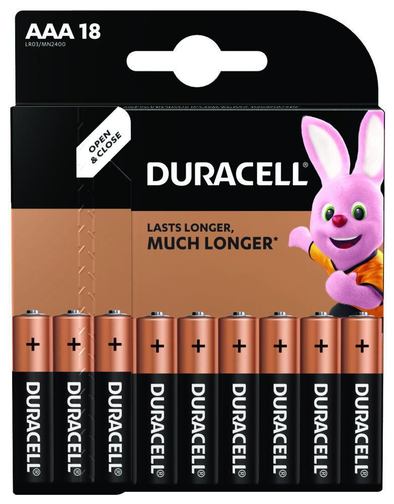 18 x bateria alkaliczna Duracell Basic LR03 AAA (blister)