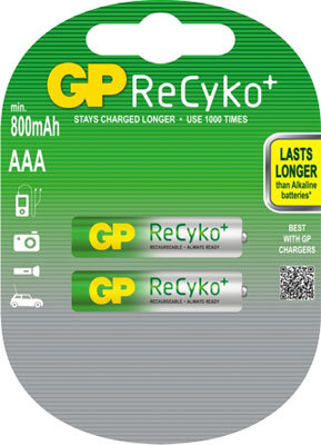 2 x akumulatorki GP ReCyko+ R03 AAA 800mAh