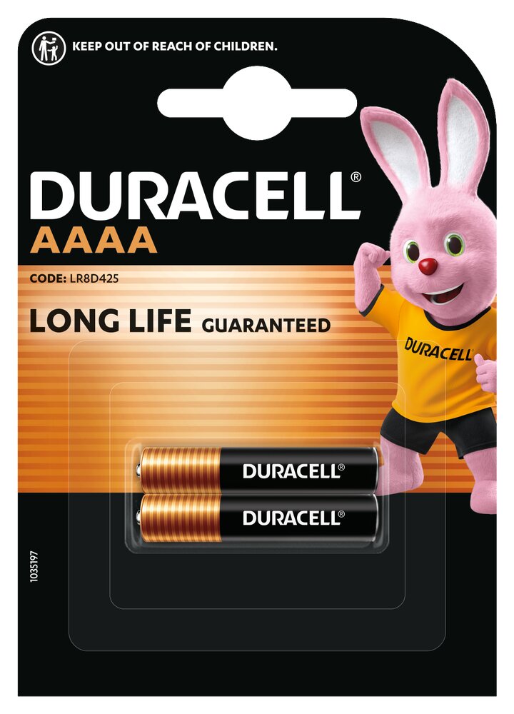2 x bateria Duracell AAAA / LR61 / 25A / LR8D425 / MN2500 / MX2500 / E96 | EAN: 5000394041660 2 x bateria Duracell AAAA / LR61 / 25A / LR8D425 / MN2500 / MX2500 / E96 | EAN: 5000394041660