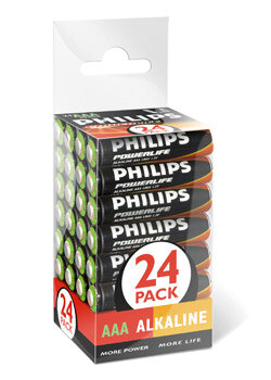 24 x bateria alkaliczna Philips PowerLife LR03 AAA