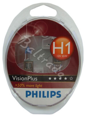 2x Philips H1 VisionPlus +50% światła - sklep internetowy