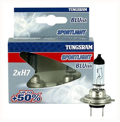 2x Tungsram H7 Sportlight Bluish + 50% światła