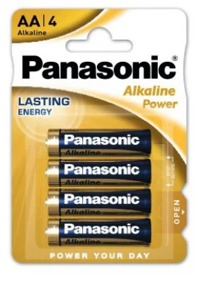 Alkalické baterie Panasonic AA LR6, baleno 4 ks