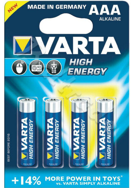 4 x Varta High Energy LR03/AAA 4903 (blister)