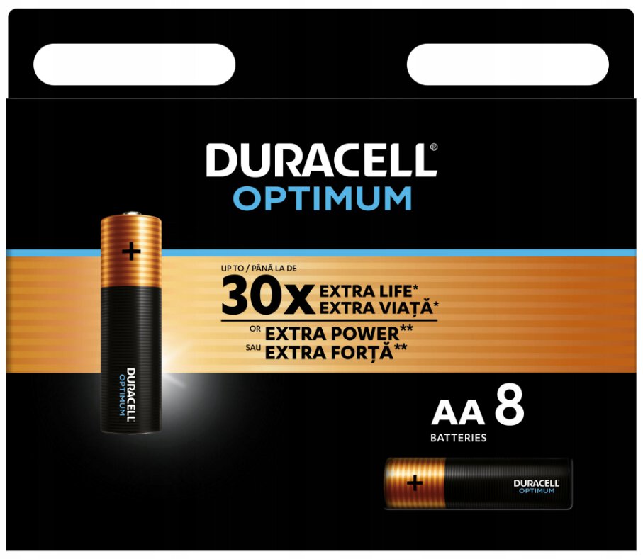 8 x bateria alkaliczna Duracell OPTIMUM LR6 AA (blister)