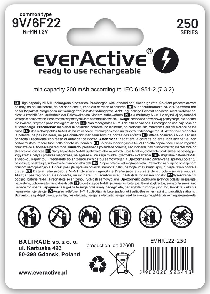 everActive silver line 250 6F22/9V