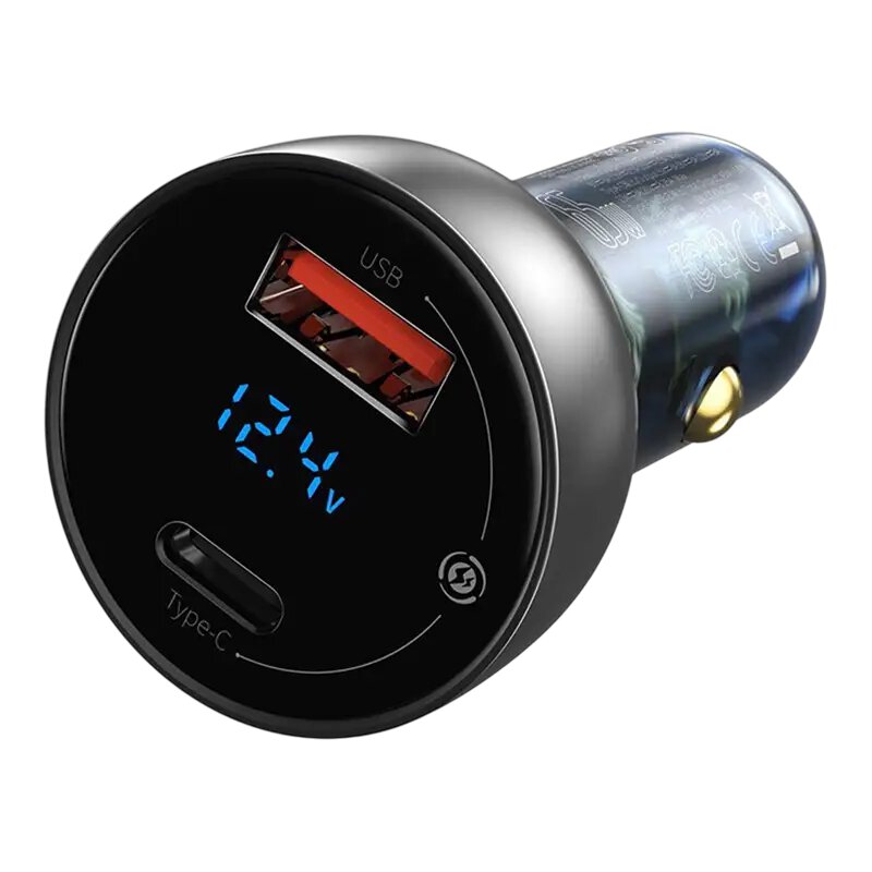 Baseus CCKX-C0G Particular Nabíjačka do Autá Digital Display 2xUSB 65W Gray