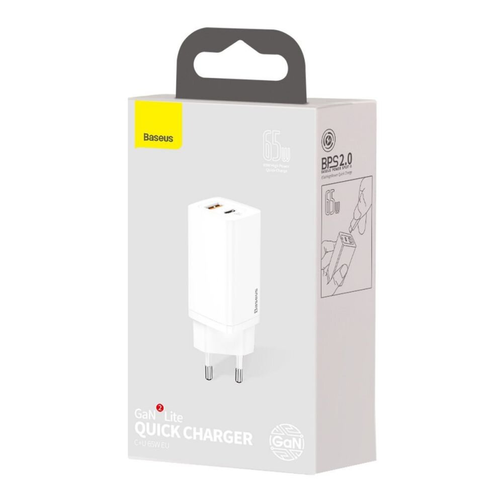 Baseus CCGAN2L-B02 GaN2 Lite Quick USB + USB-C 65W White
