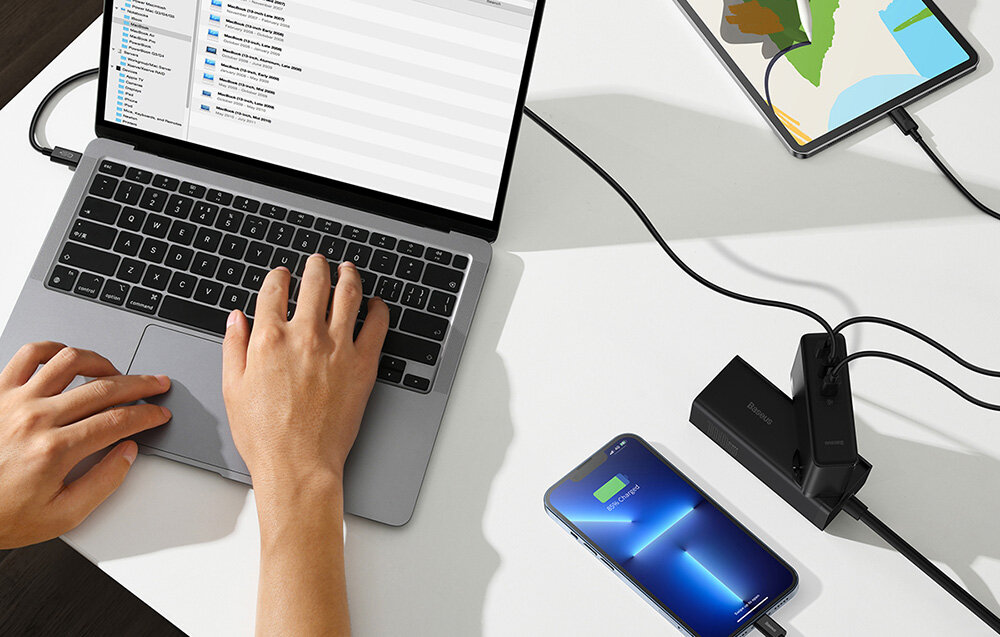 Baseus CCGP100201 GaN5 Pro Fast Nabíjačka USB + 2xUSB-C 140W Black