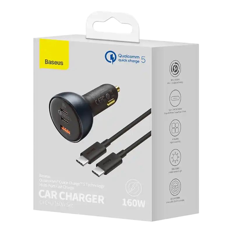 Baseus 160W 1xUSB 2xUSB-C TZCCZM-0G