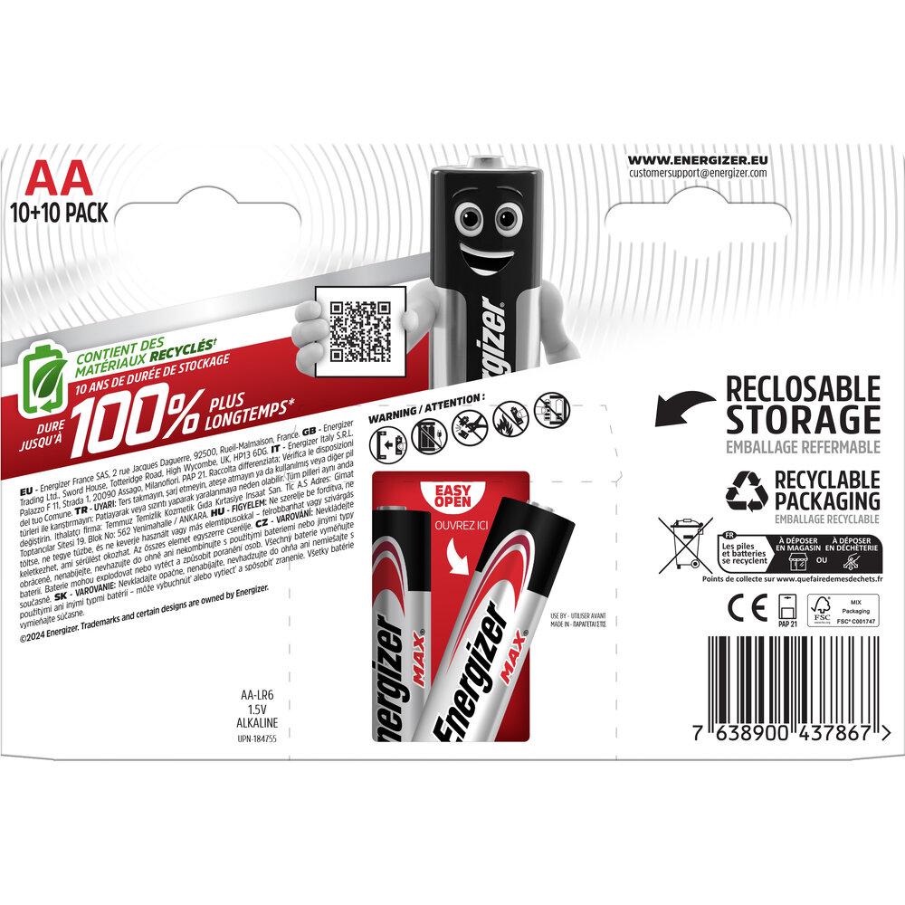 ENERGIZER MAX LR6/AA - 20ks