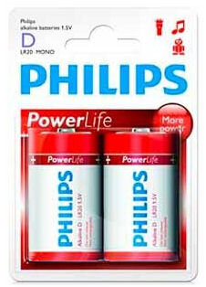 bateria alkaliczna Philips PowerLife LR20 D (blister)