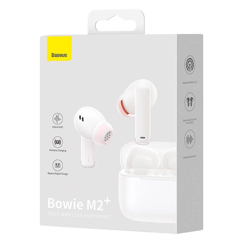 Bezprzewodowe słuchawki TWS Bluetooth 5.2 ANC z etui ładującym Baseus Bowie M2+ NGTW190002