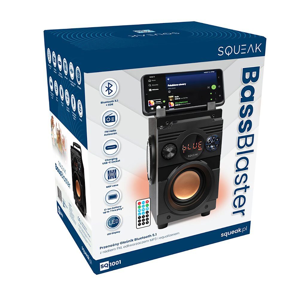 Głośnik Bluetooth SQUEAK BassBlaster SQ1001