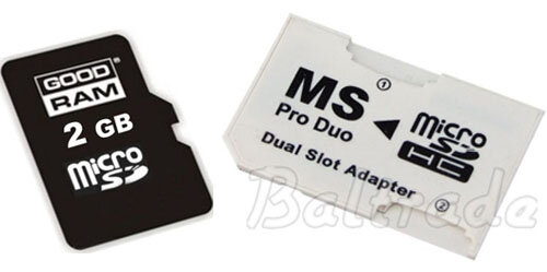 Goodram microSD 2GB + adapter Memory Stick PRO Duo