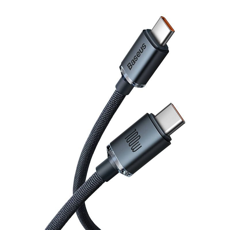 Kabel przewód USB-C PD 2.0 120cm Baseus Crystal CAJY000601 Quick Charge 3.0 5A z obsługą szybkiego ładowania 100W