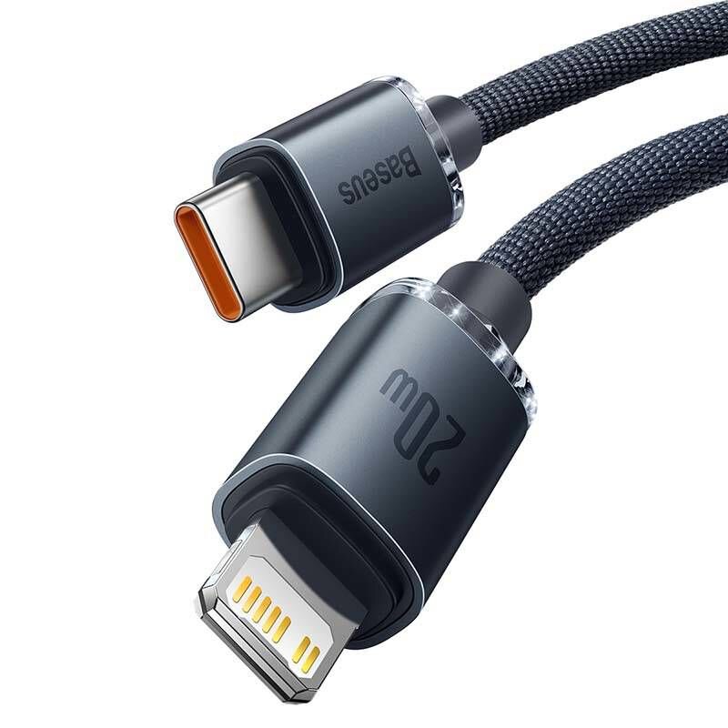 Kabel przewód USB-C / Typ-C - Lightning / iPhone 200cm Baseus Crystal CAJY000301 z obsługą szybkiego ładowania 20W PD