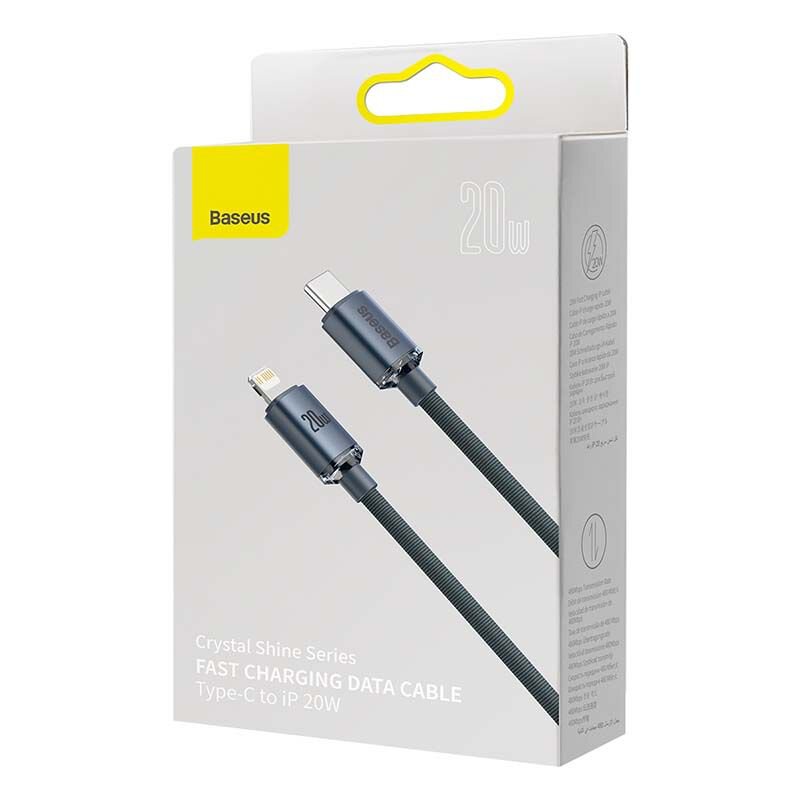 Kabel przewód USB-C / Typ-C - Lightning / iPhone 200cm Baseus Crystal CAJY000301 z obsługą szybkiego ładowania 20W PD
