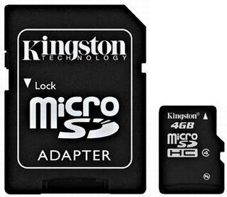 karta pamięci Kingston microSDHC 4GB + adapter SD