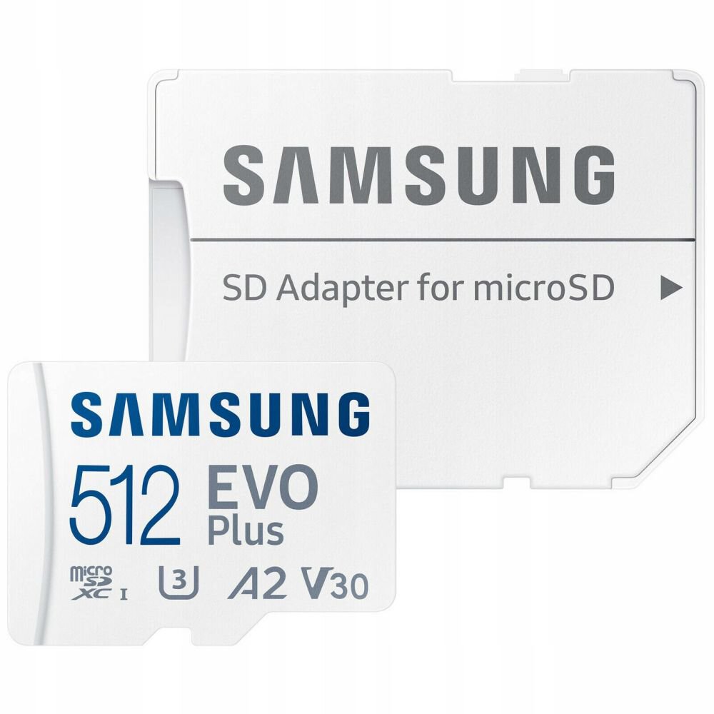 Karta pamięci Samsung EVO PLUS microSDXC 512GB UHS-I U3 A2 V30 class 10 + adapter do SD