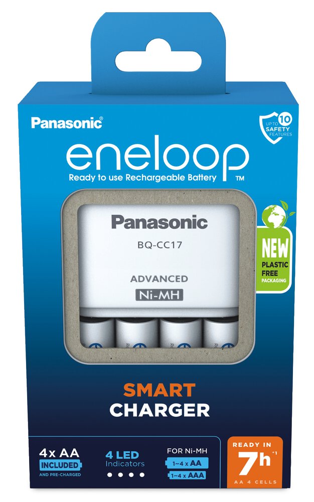 Panasonic Eneloop BQ-CC17 + 4 x R6/AA Eneloop 2000mAh BK-3MCDE