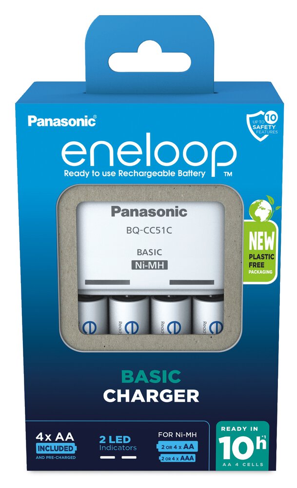 Panasonic Eneloop BQ-CC51 + 4 x R6/AA Eneloop 2000mAh BK-3MCDE