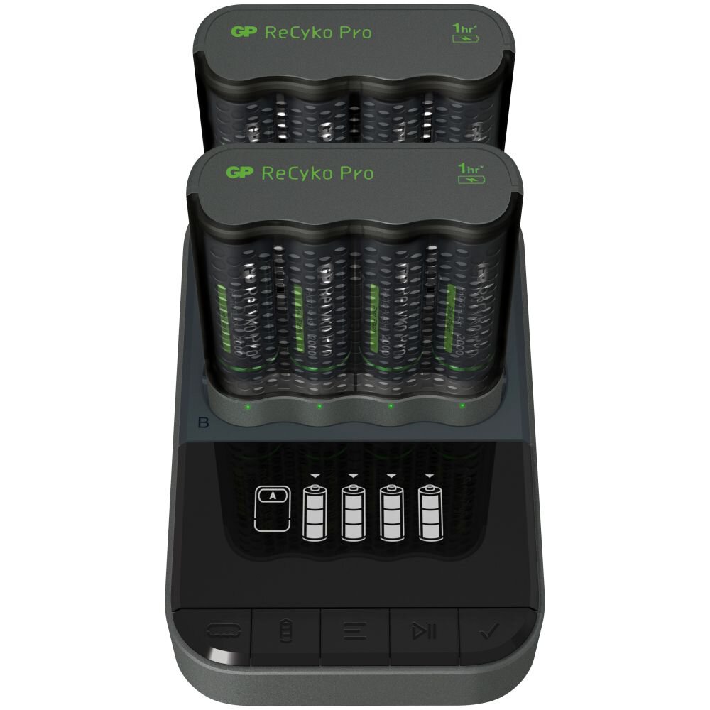 GP ReCyko Pro Charger Set – Ladegerät M461 (USB) Mit D861 Station & 8x NiMH PRO AA 2000mAh Akkus
