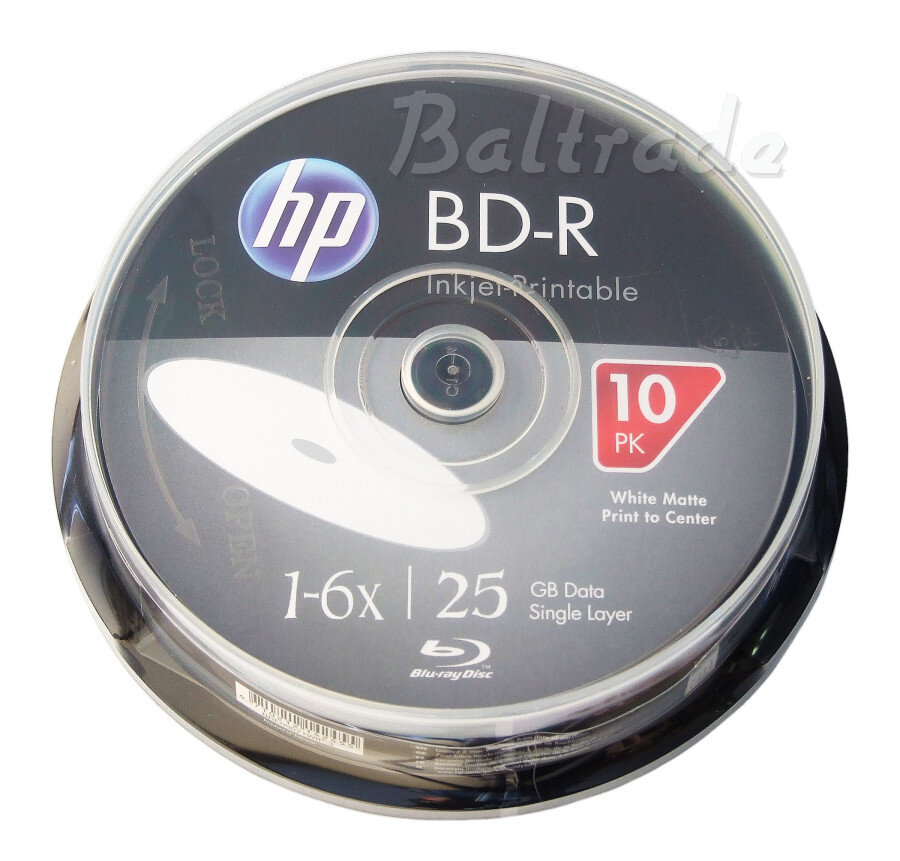 Płyty Blu-Ray BD-R 25GB 6x HP printable CAKE10 - sklep internetowy hurt ...