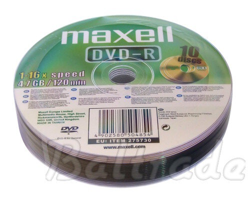 Płyty DVD-R 4,7GB 16X MAXELL SP10
