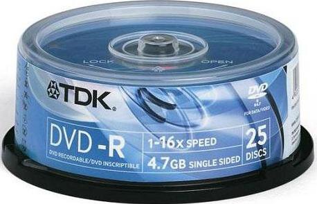Płyty DVD+R 4,7GB 16X TDK cake 25