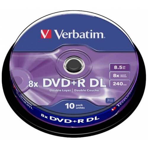 Płyty DVD+R DL 8,5GB 8X VERBATIM 43666 cake 10