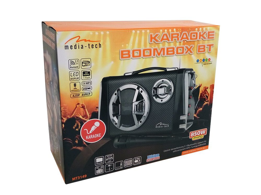 Przenośne głośniki bluetooth MediaTech KARAOKE BOOMBOX BT MT3149
