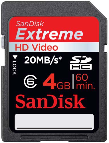 SanDisk SDHC 4GB Extreme VIDEO HD