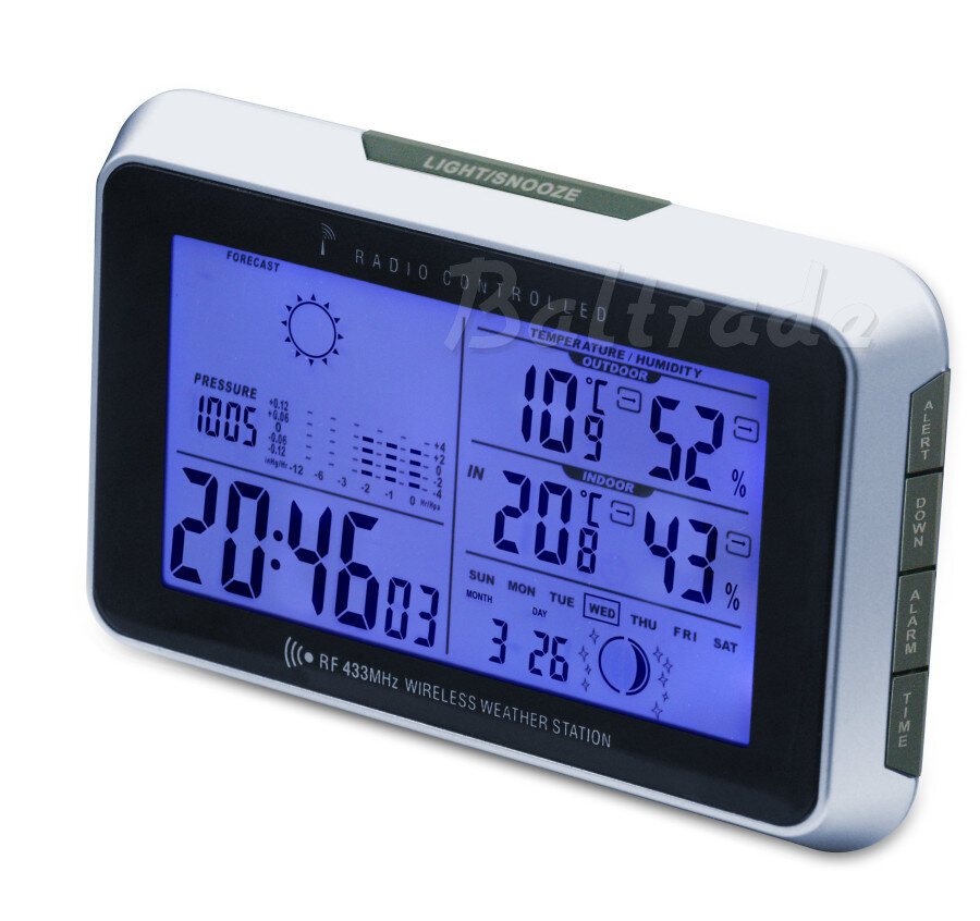 Meteo SP46 Weather Station Indoor Outdoor Hygro Barometer Temperature Forecast 