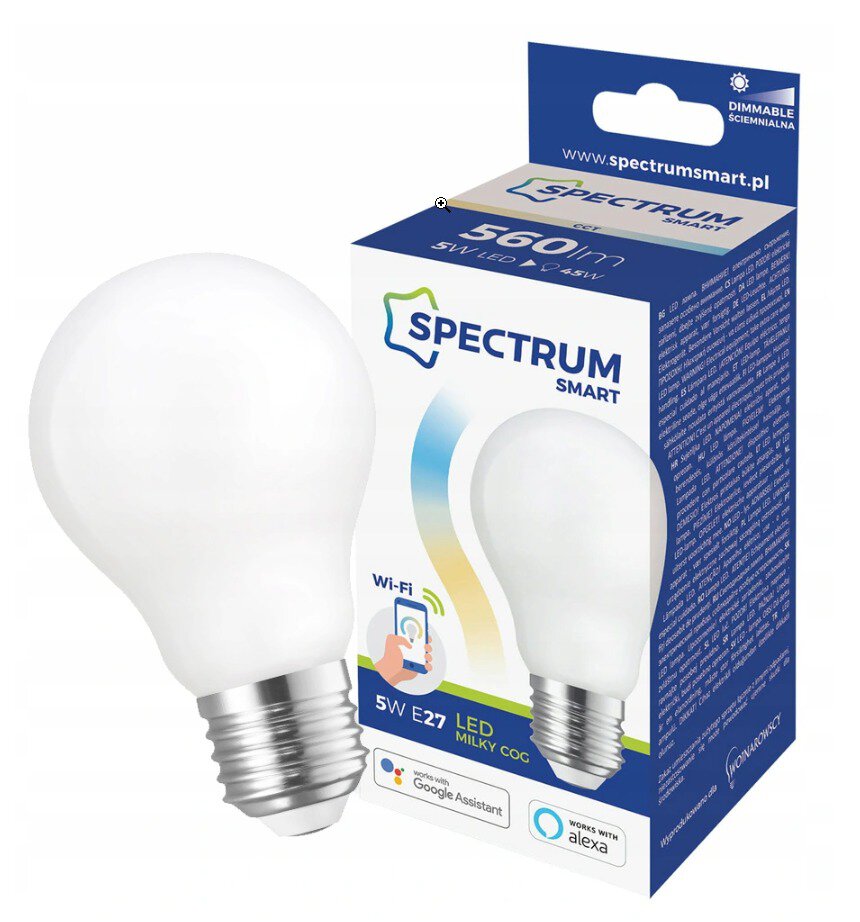 Żarówka LED 5W E27 ściemnialna WiFi Spectrum SMART CCT