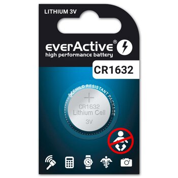 1 x bateria litowa mini everActive CR1632