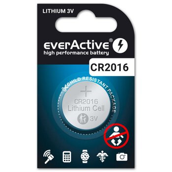 1 x bateria litowa mini everActive CR2016
