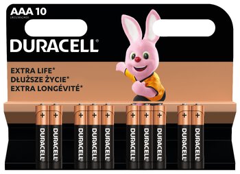 10 x bateria alkaliczna Duracell Basic MN2400 LR03 AAA (blister)