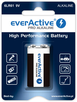 Bateria alkaliczna everActive Pro Alkaline 6LR61 9V - 10 sztuk