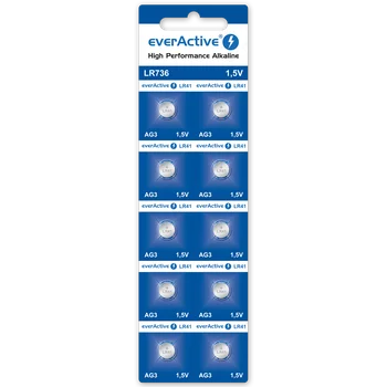 10 x bateria alkaliczna mini everActive AG3 G3 LR736 LR41