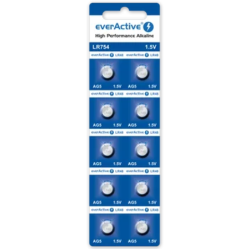 10 x bateria alkaliczna mini everActive AG5 G5 LR754 LR48