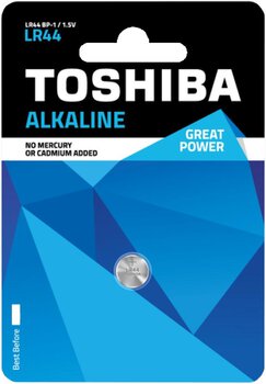 1 x bateria alkaliczna mini Toshiba G13 / AG13 / L1154 / LR44/157 / V13GA / RW82 / A76