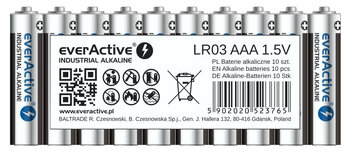 10 x baterie alkaliczne everActive Industrial LR03 / AAA (taca)