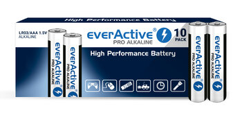 10 x baterie alkaliczne AAA / LR03 everActive Pro Alkaline (kartonik)