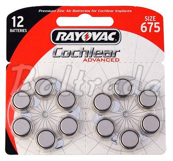 12 x baterie do aparatów słuchowych Rayovac 675 Cochlear