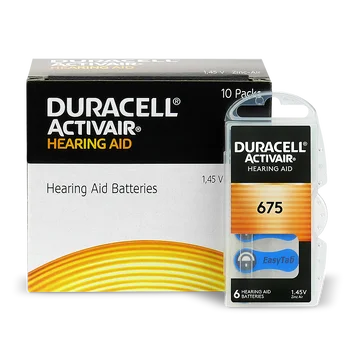 120 x baterie do aparatów słuchowych Duracell ActivAir 675