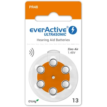120 x baterie do aparatów słuchowych everActive ULTRASONIC 13