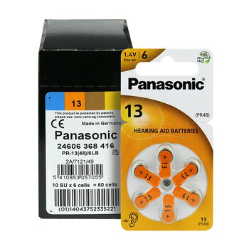 120 x baterie do aparatów słuchowych Panasonic 13 / PR13 / PR48