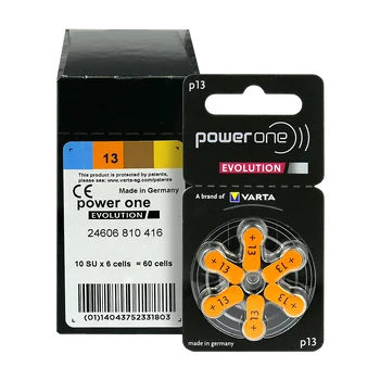 120 x baterie do aparatów słuchowych Power One Evolution Varta 13